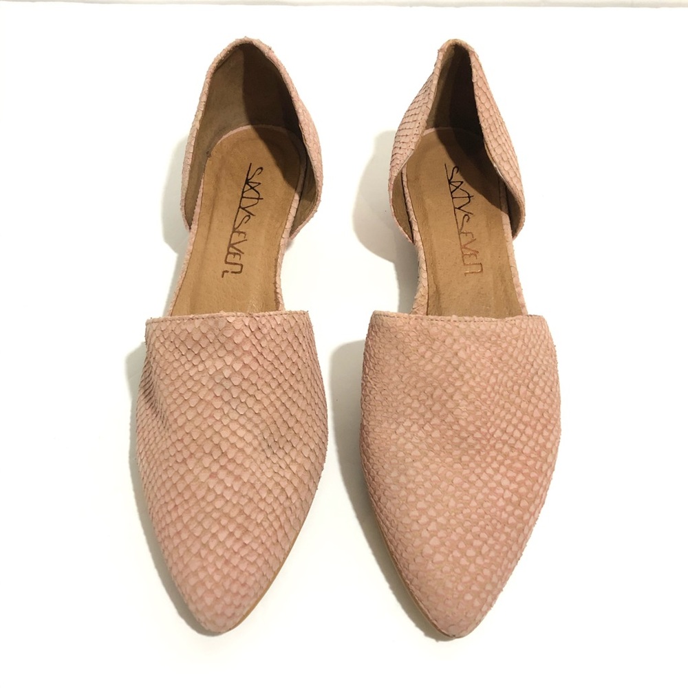 Sixtyseven (Free People) Pink Snakeskin Wedges